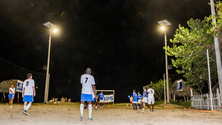 Iluminación LED Cancha de Fútbol La Boquilla, Cartagena Colombia