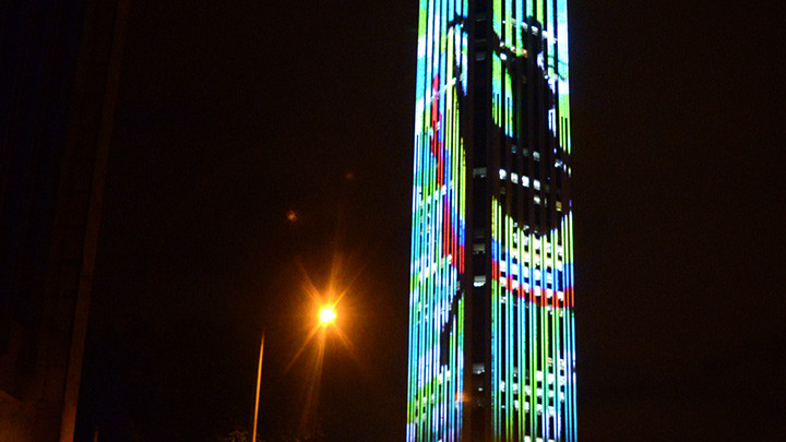 Iluminación Torre Colpatria en Bogotá, Colombia